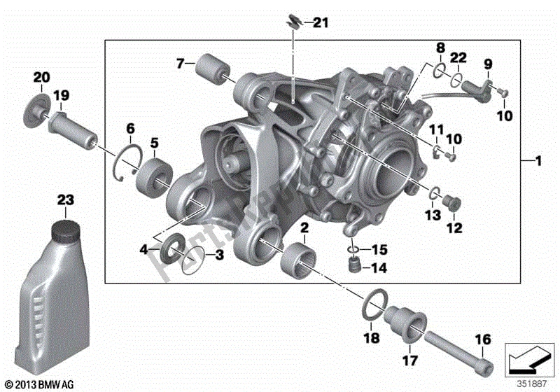 Wszystkie części do Skrzynia Biegów K? Towa Tylna BMW HP2 Megamoto K 25 H 20 2007 - 2008