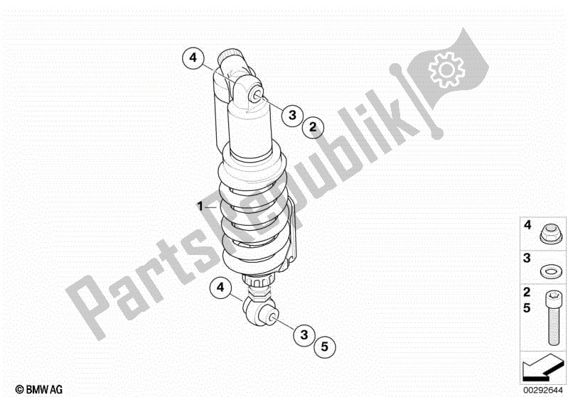 Toutes les pièces pour le Jambe De Force, Arrière du BMW HP2 Megamoto K 25 H 20 2007 - 2008