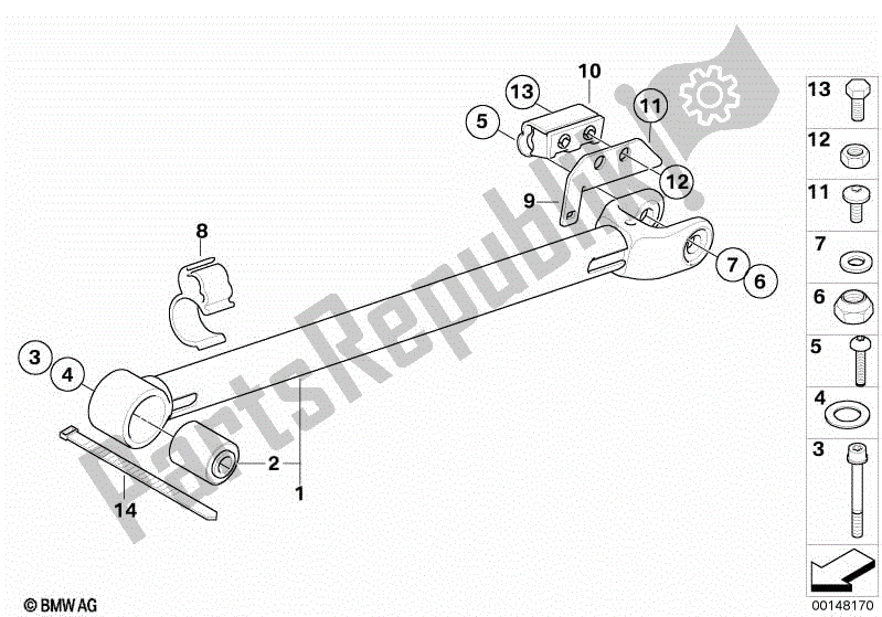 Toutes les pièces pour le Entretoises De Tension Avec Montage du BMW HP2 Megamoto K 25 H 20 2007 - 2008