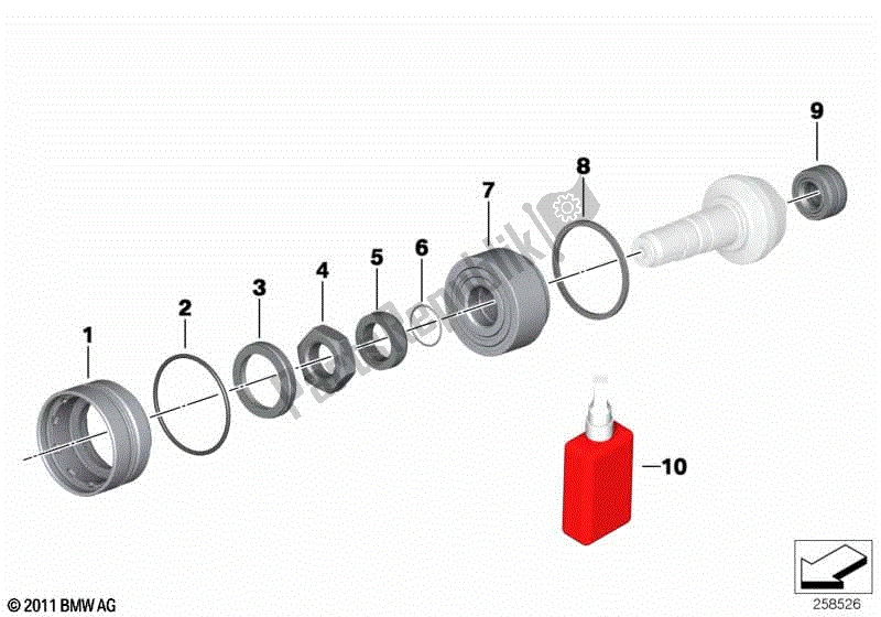 Todas las partes para Cojinete Para Piñón de BMW HP2 Sport K 29 20 2008 - 2010