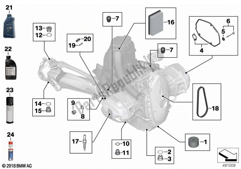 Toutes les pièces pour le Huile Moteur / Service D'entretien du BMW HP2 Sport K 29 20 2008 - 2010