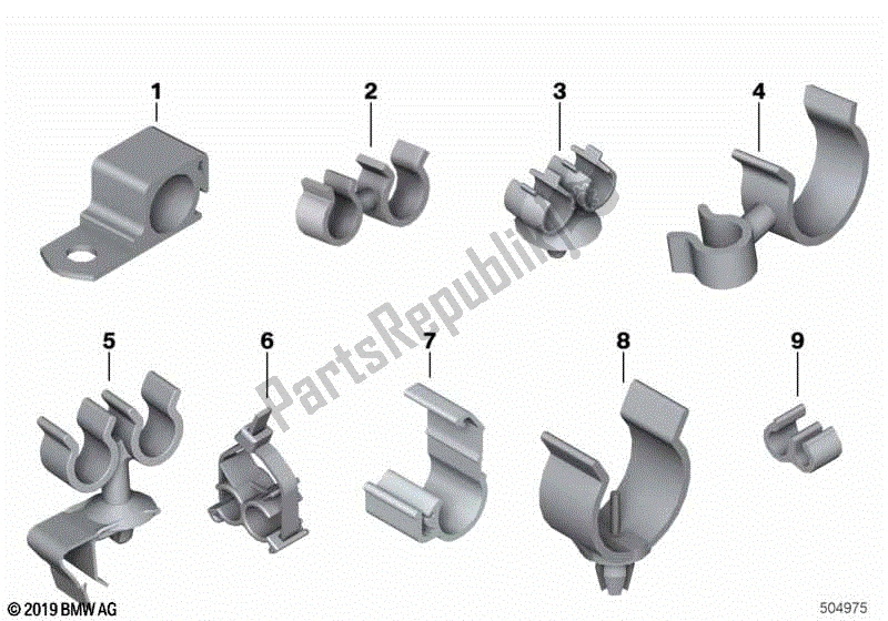 Todas las partes para Clips De Línea, Soportes De Manguera de BMW HP2 Sport K 29 20 2008 - 2010