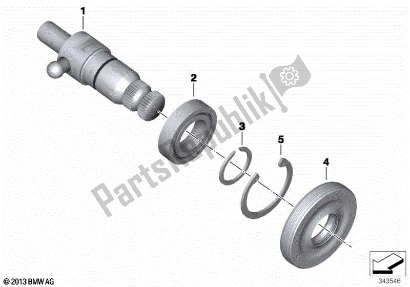 Toutes les pièces pour le Arbre Sélecteur du BMW HP2 Sport K 29 20 2008 - 2010