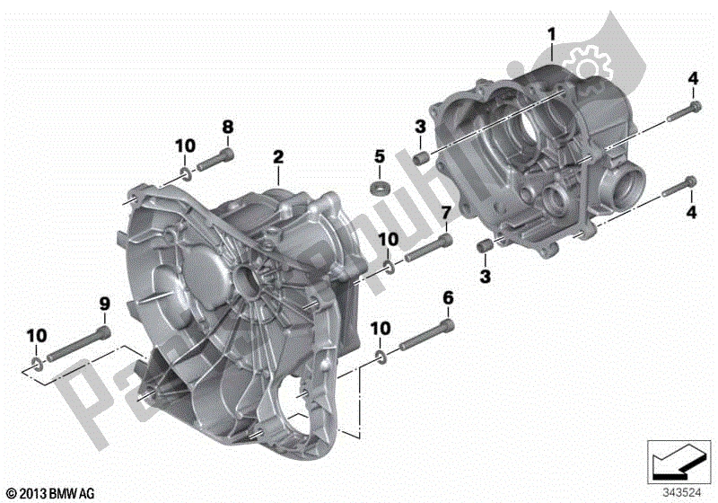 Todas las partes para Carcasa De Transmisión de BMW HP2 Sport K 29 20 2008 - 2010