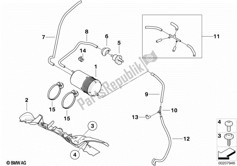 Toutes les pièces pour le Filtre à Charbon Actif / Ventilation à Carburant du BMW HP4 K 42 40 2012 - 2014