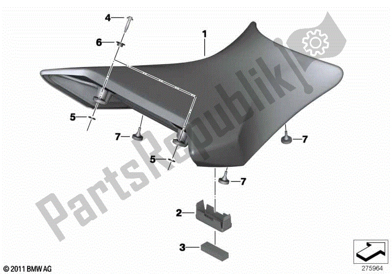 Alle onderdelen voor de Zitbank van de BMW HP4 K 42 40 2012 - 2014