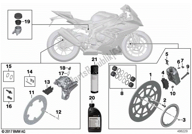 Alle onderdelen voor de Rem Service van de BMW HP4 K 42 40 2012 - 2014