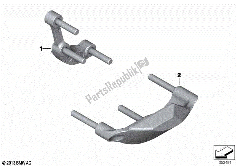 Alle onderdelen voor de Motor Beschermers Set van de BMW HP4 K 42 40 2012 - 2014