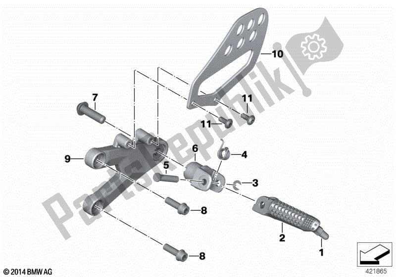 Toutes les pièces pour le Repose-pied, Avant du BMW HP4 K 42 40 2012 - 2014