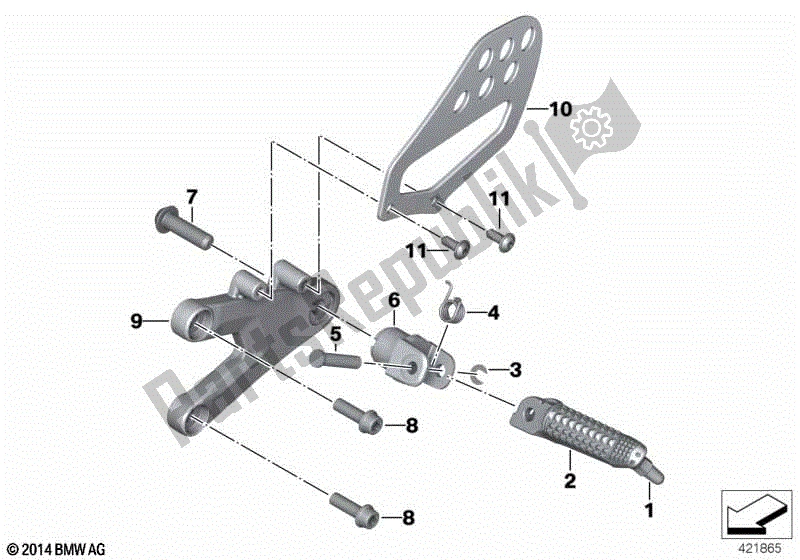 Toutes les pièces pour le Repose-pied, Avant du BMW HP4 K 42 40 2012 - 2014