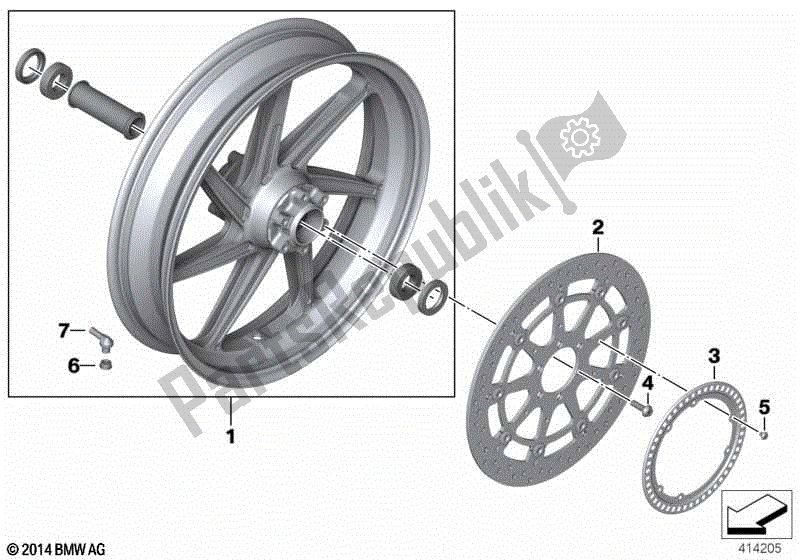 Toutes les pièces pour le Roue Forgée, Avant du BMW HP4 K 42 40 2012 - 2014