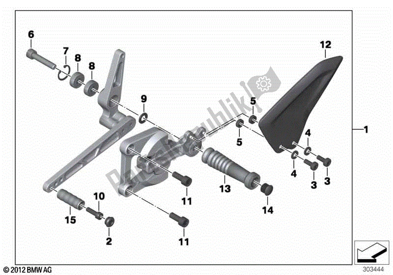 Toutes les pièces pour le Ensemble Repose-pied Hp, Gauche du BMW HP4 K 42 40 2012 - 2014