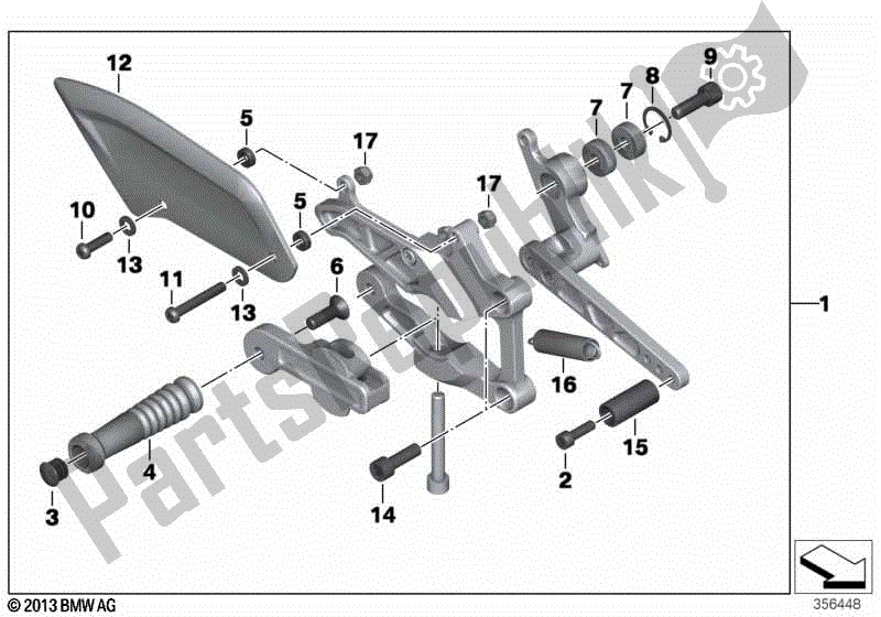 Toutes les pièces pour le Ensemble Repose-pied Hp, Droit du BMW HP4 K 42 40 2012 - 2014