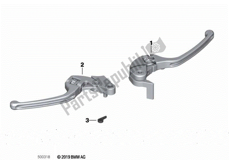 Alle onderdelen voor de Hp Hendel, Inklapbaar van de BMW HP4 K 42 40 2012 - 2014