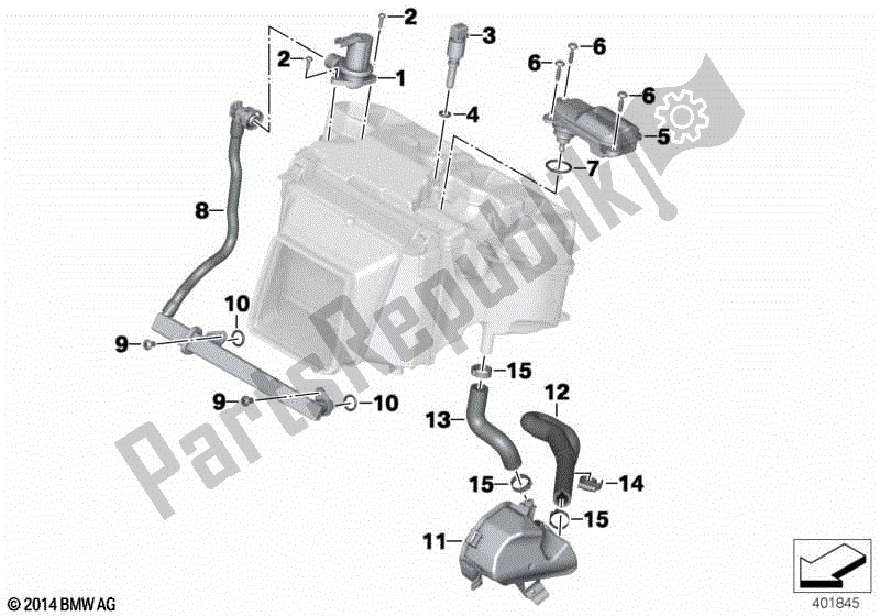 Alle onderdelen voor de Stationair Controlesysteem / Pcv-systeem van de BMW HP4 K 42 40 2012 - 2014