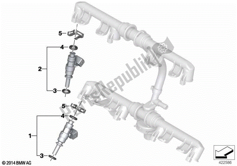 Alle onderdelen voor de Injectiekleppen, Startkleppen van de BMW HP4 K 42 40 2012 - 2014