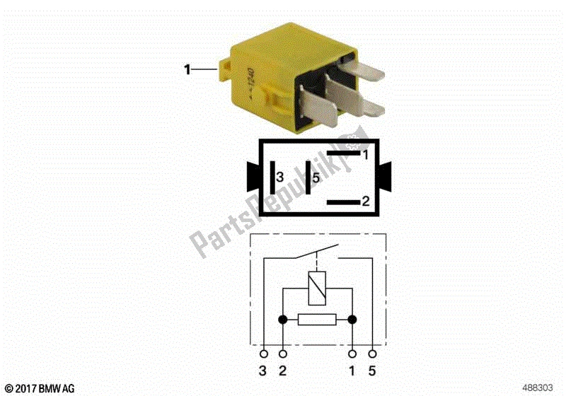 Toutes les pièces pour le Mini Relais, Contact, Jaune du BMW HP4 K 42 40 2012 - 2014