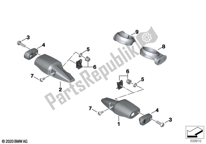 Toutes les pièces pour le Support Pour Ampoules De Clignotants, Avant du BMW HP4 K 42 40 2012 - 2014