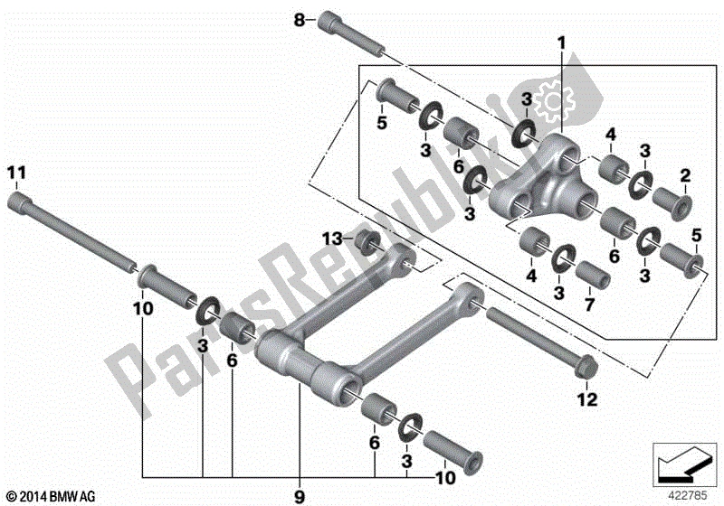 Toutes les pièces pour le Composants D'assemblage De Pivot du BMW HP4 K 42 40 2012 - 2014