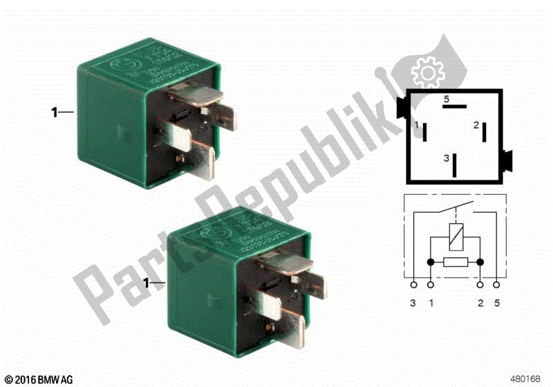 Toutes les pièces pour le Relais, Sans Contact, Vert Pin du BMW HP4 K 42 40 2012 - 2014