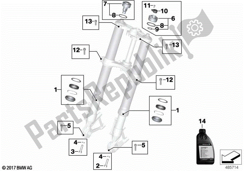 Toutes les pièces pour le Service De Fourches Télescopiques du BMW HP4 K 42 40 2012 - 2014