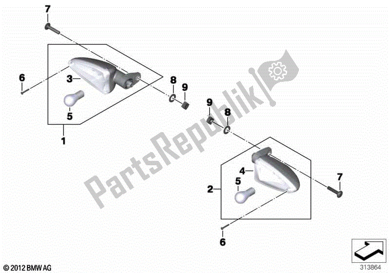 Todas las partes para Intermitentes, Traseros de BMW HP4 K 42 40 2012 - 2014