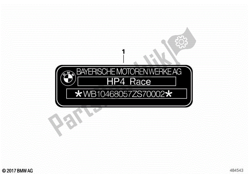 All parts for the Type Plate of the BMW HP4 Race K 60 40 2017 - 2018