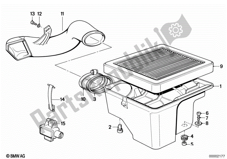 Toutes les pièces pour le Boîtier De Filtre à Air Inférieur / Filtre à Air du BMW K1  89V1 1000 1989 - 1992