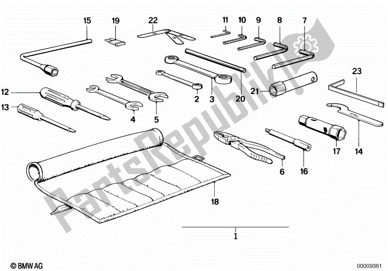 Toutes les pièces pour le Outil De Voiture du BMW K1  89V1 1000 1989 - 1992