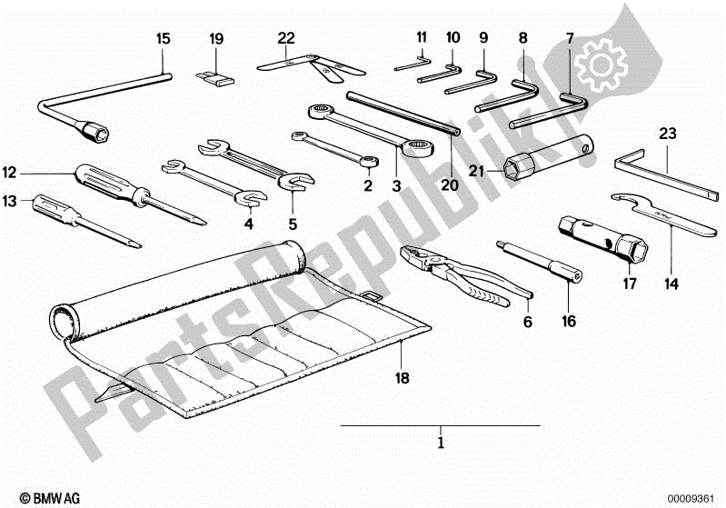 All parts for the Car Tool of the BMW K1  89V1 1000 1989 - 1992