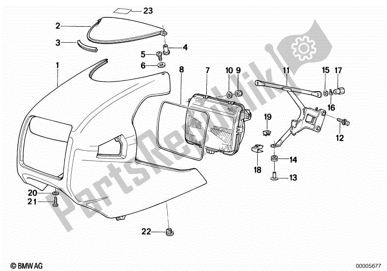 Toutes les pièces pour le Partie Supérieure Du Boîtier / Phare du BMW K1  89V1 1000 1989 - 1992