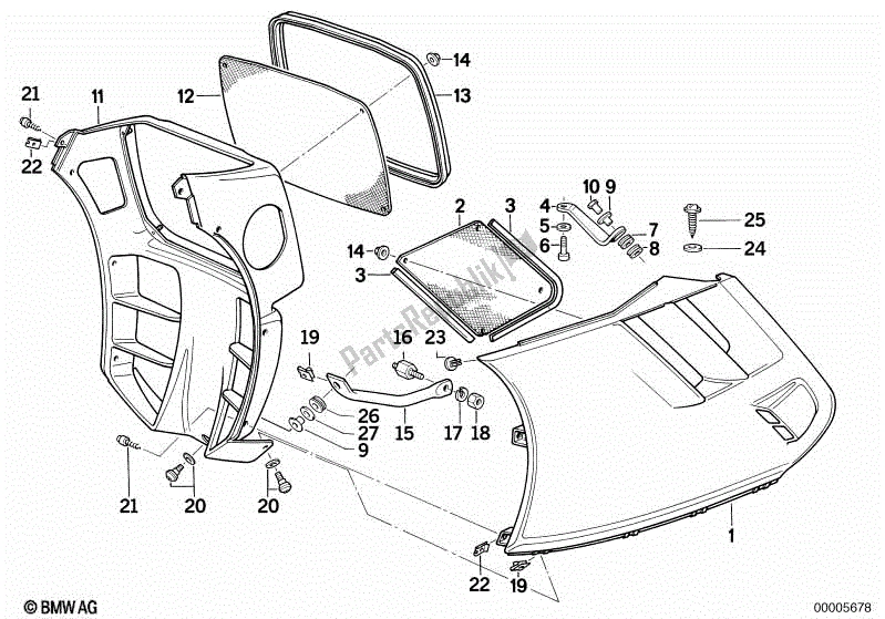 Toutes les pièces pour le Partie Latérale De Carénage / Partie Centrale du BMW K1  89V1 1000 1989 - 1992