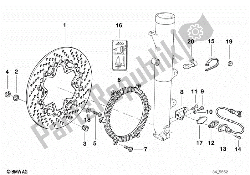 Toutes les pièces pour le Frein De Roue Avant, Abs du BMW K1  89V1 1000 1989 - 1992