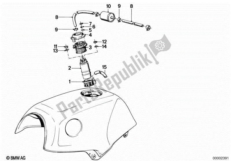 Toutes les pièces pour le Pompe à Carburant / Filtre à Carburant du BMW K1  89V1 1000 1989 - 1992