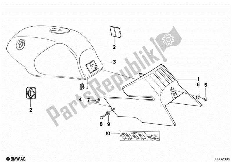 Todas las partes para Tapa Del Tanque De Combustible de BMW K1  89V1 1000 1989 - 1992