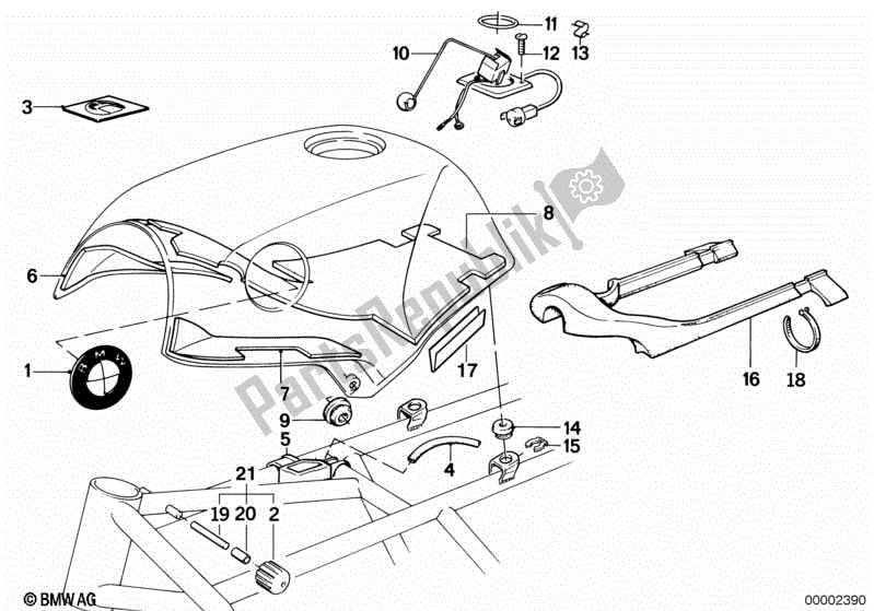 Toutes les pièces pour le Réservoir De Carburant / Pièces De Fixation du BMW K1  89V1 1000 1989 - 1992