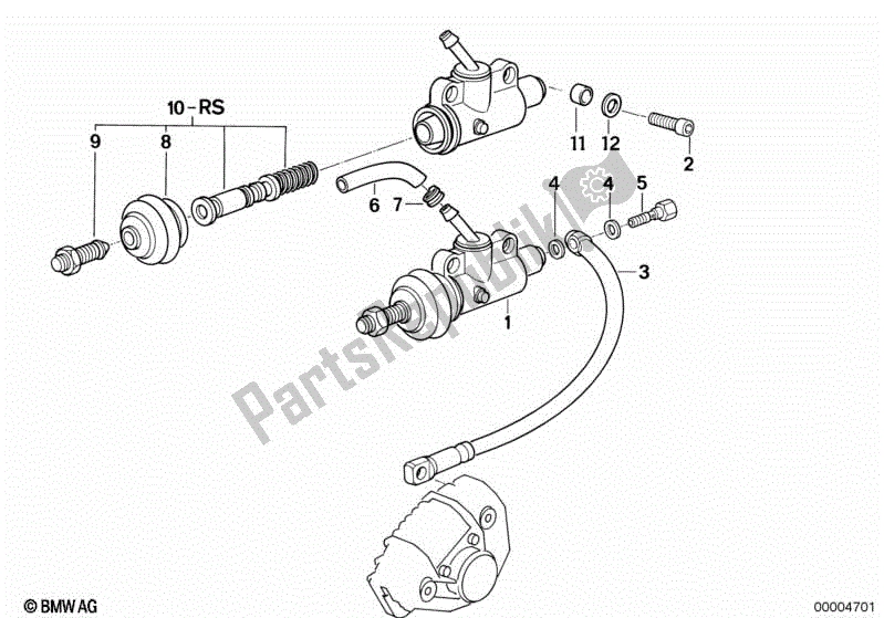 Toutes les pièces pour le Maître-cylindre De Frein Arrière du BMW K1  89V1 1000 1989 - 1992