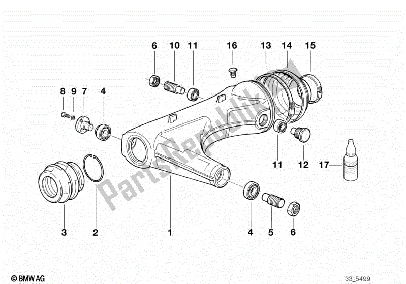 Toutes les pièces pour le Bras Oscillant De Roue Arrière du BMW K1  89V1 1000 1989 - 1992