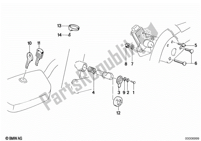 Toutes les pièces pour le Jeu De Serrures du BMW K1  89V1 1000 1989 - 1992