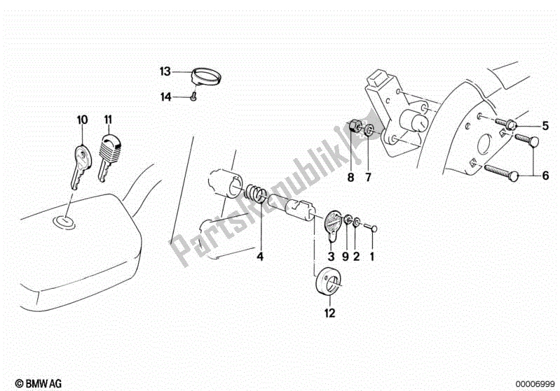 Todas las partes para Juego De Cerraduras de BMW K1  89V1 1000 1989 - 1992