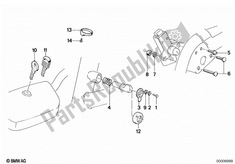 Toutes les pièces pour le Jeu De Serrures du BMW K1  89V1 1000 1989 - 1992