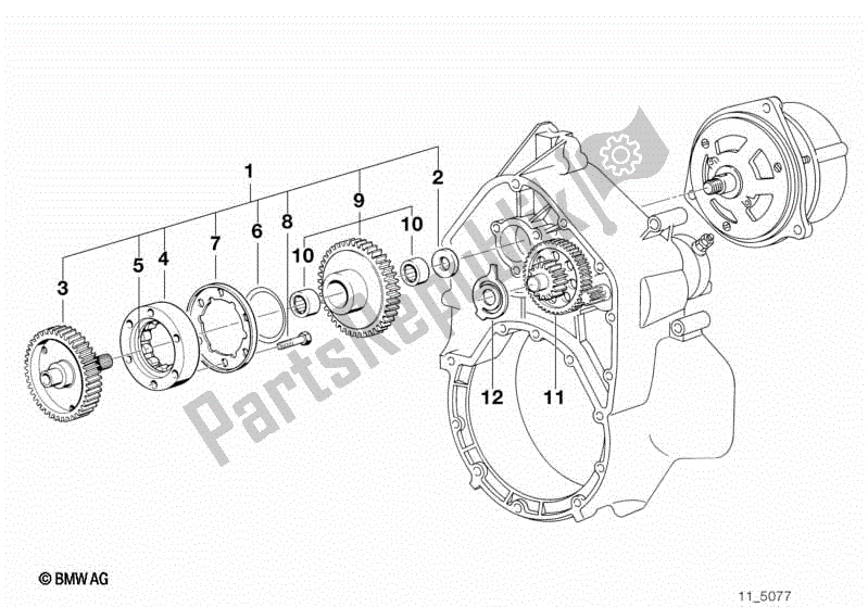 Toutes les pièces pour le Démarreur Embrayage Unidirectionnel / Arbre De Réducteur du BMW K1  89V1 1000 1989 - 1992