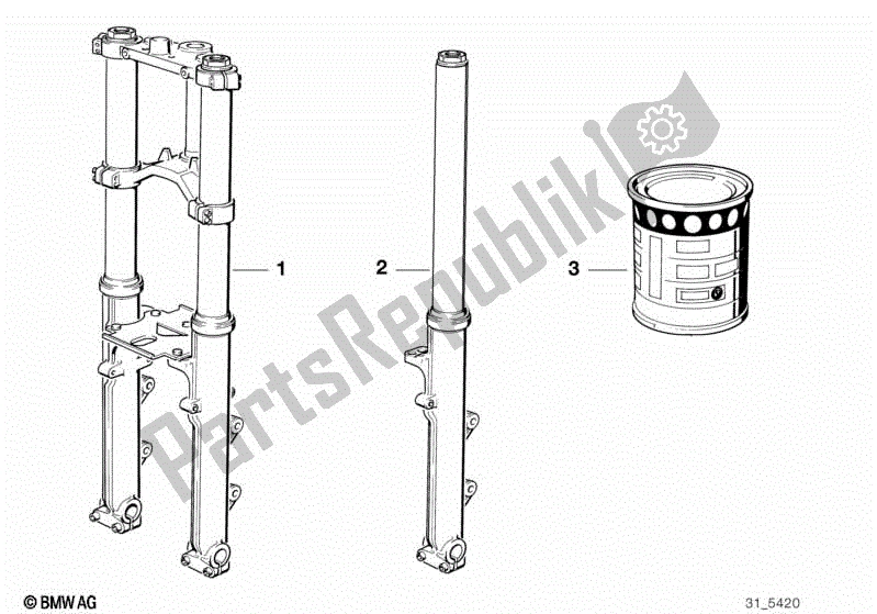 Toutes les pièces pour le Télescope-fourche du BMW K1  89V1 1000 1989 - 1992