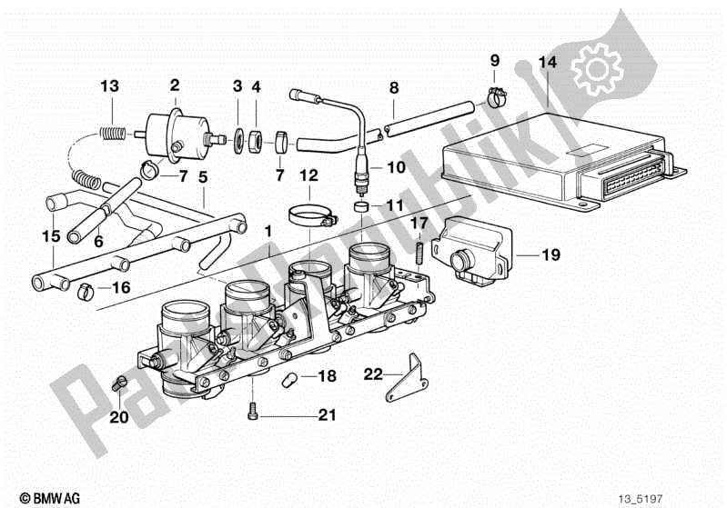 Todas las partes para Conjunto De Caja De Mariposa / Unidad De Control de BMW K1  89V1 1000 1989 - 1992