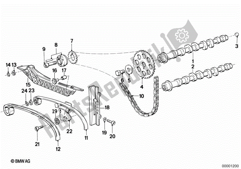 Todas las partes para Engranaje De Distribución - árbol De Levas / Transmisión Por Cadena de BMW K1  89V1 1000 1989 - 1992