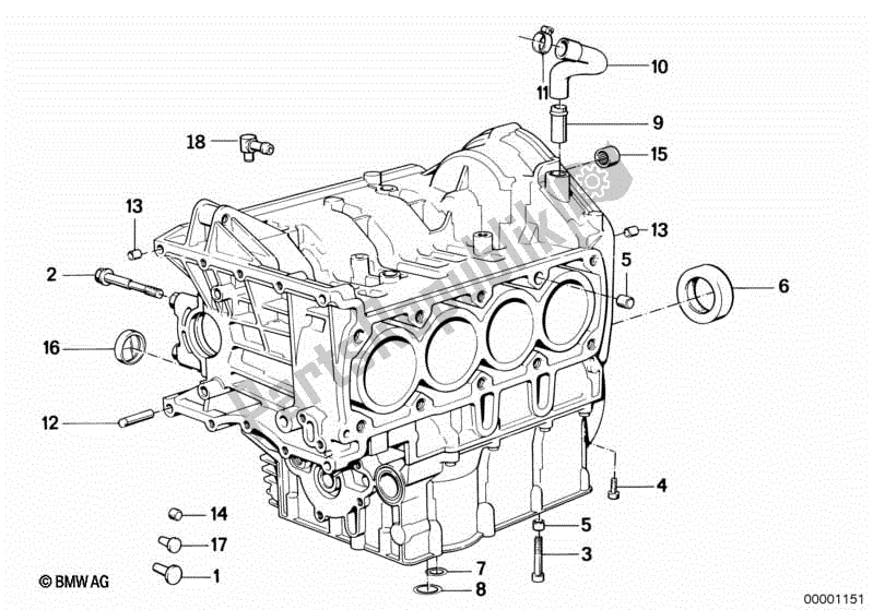 Todas las partes para Piezas De Montaje Del Bloque De Motor de BMW K 100  589 1000 1984 - 1996