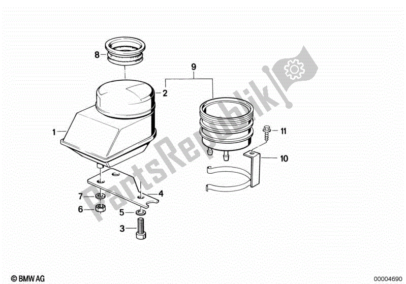 Todas las partes para Contenedor De Fluido Trasero de BMW K 100  589 1000 1984 - 1996