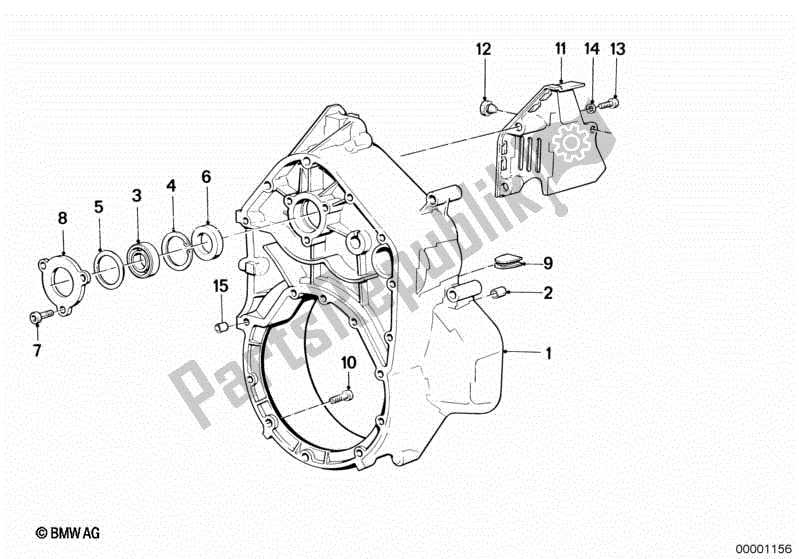 Todas las partes para Carcasa Intermedia / Tapa Del Alternador de BMW K 100  589 1000 1984 - 1996