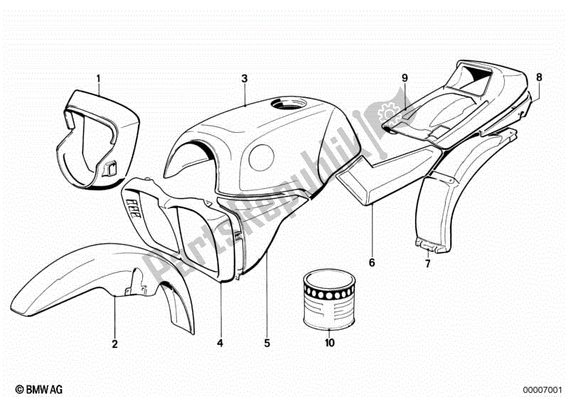 Todas las partes para Piezas Pintadas 578 Bajared de BMW K 100  589 1000 1984 - 1996