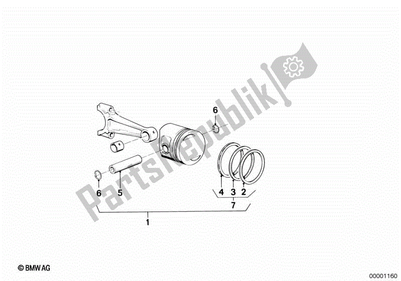 Todas las partes para Pistón de BMW K 100  589 1000 1984 - 1996